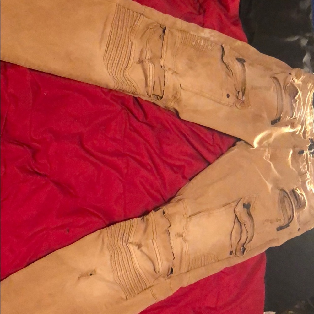 Khaki ripped jeans